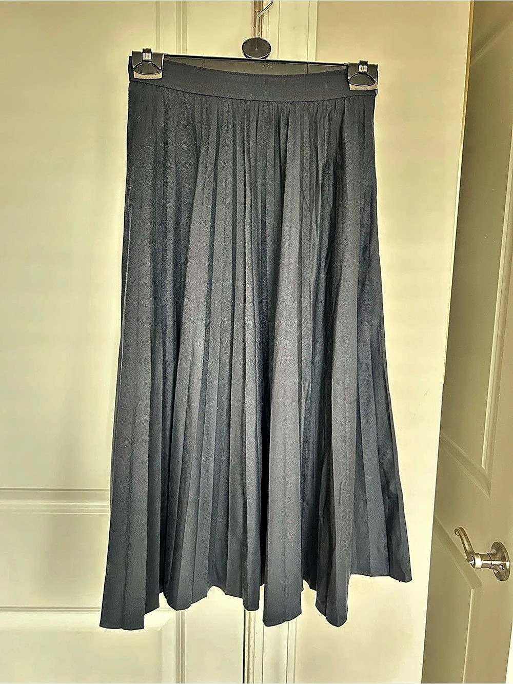 & Other Stories Pleated Maxi Skirt in Navy Size 8